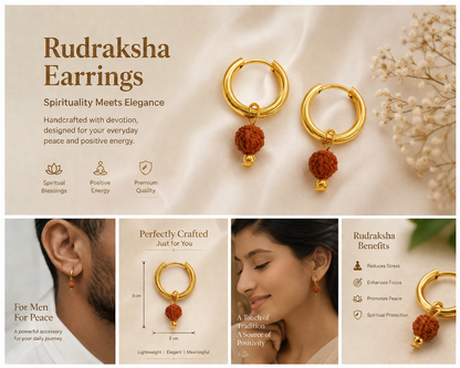 Mahadev Rudraksha Earrings