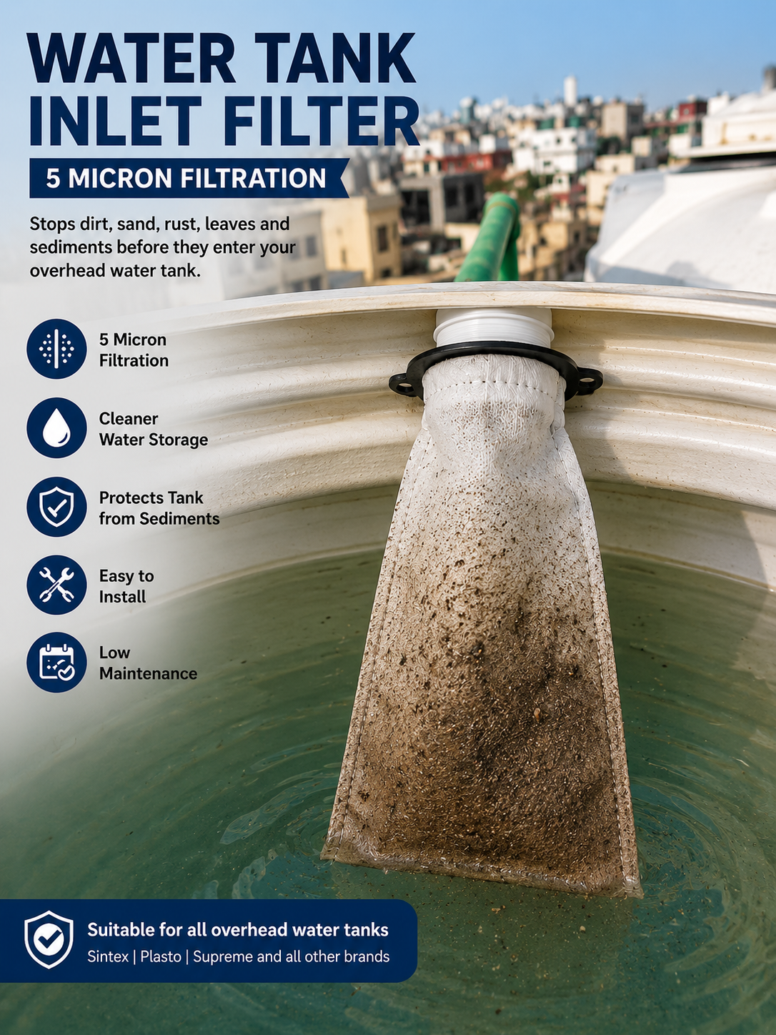 Water Tank Inlet Filter – 5 Micron Sediment Filter-Buy 1 Get 1 Free